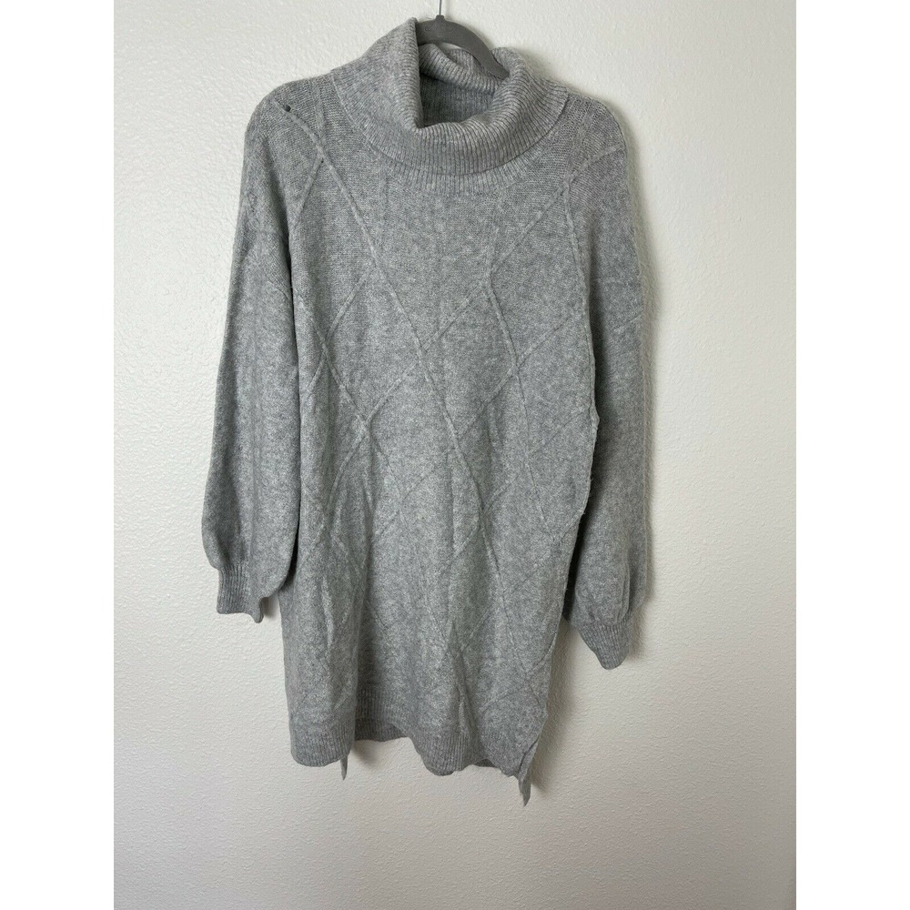 14th & Union Women's Gray Cozy Cable Tunic Sweater Size XL